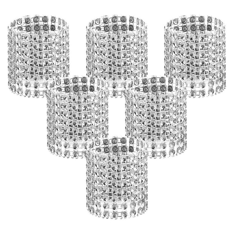 Accmor 50pcs Napkin Rings, Silver Napkin Rings Buckles for Table Decorations, Wedding, Dinner, Party, DIY Decoration - Image 1